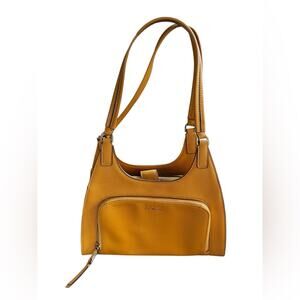 Calvin Klein Ava Hobo Saffiano Leather Mustard Shoulder Bag